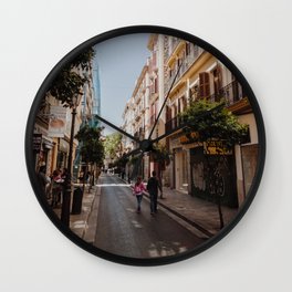 Spain Photography - Calm Street In Madrid Wall Clock
