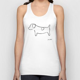 Abstract Jack Russell Terrier Dog Line Drawing Tank Top