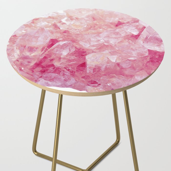 Pink Rose Quartz Crystals Side Table By Newburydesigns Society6