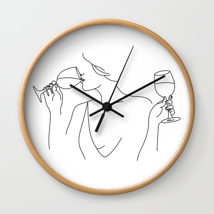 Double Fisting Wine Wall Clock