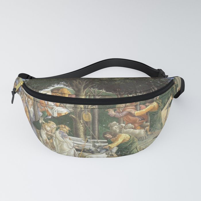 Trials of Moses Painting by Botticelli - Sistine Chapel Fanny Pack