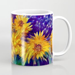 Sunflowers Blooming Under a Starry Sky Mug