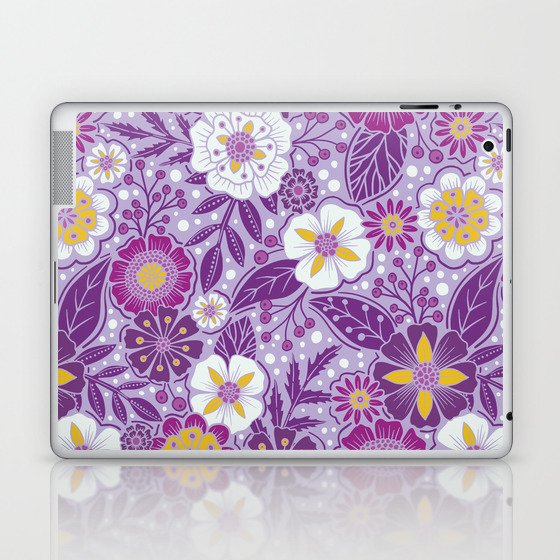 Purple, Yellow & Magenta Floral Laptop & iPad Skin