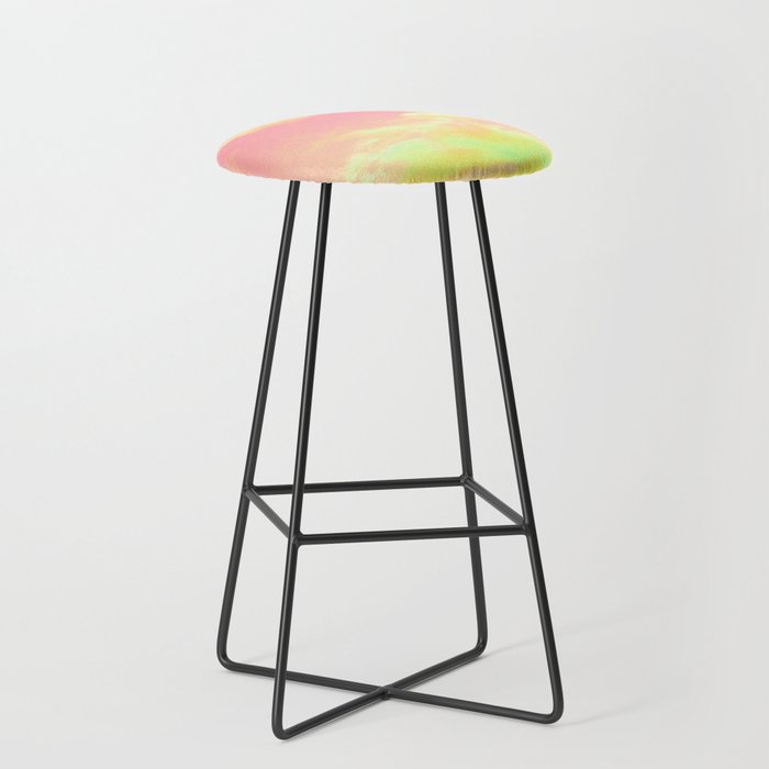 Neon Clouds Pink & Yellow Bar Stool