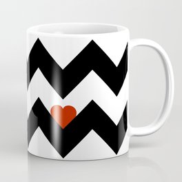Heart & Chevron - Black/Classic Red Coffee Mug
