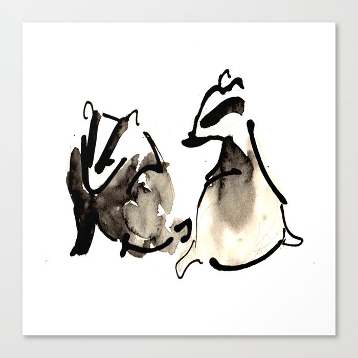 Badger Couple Canvas Print