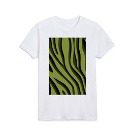 Green Zebra 3D Modern Art Collection Kids T Shirt