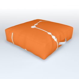 Sagittarius (White & Orange) Outdoor Floor Cushion