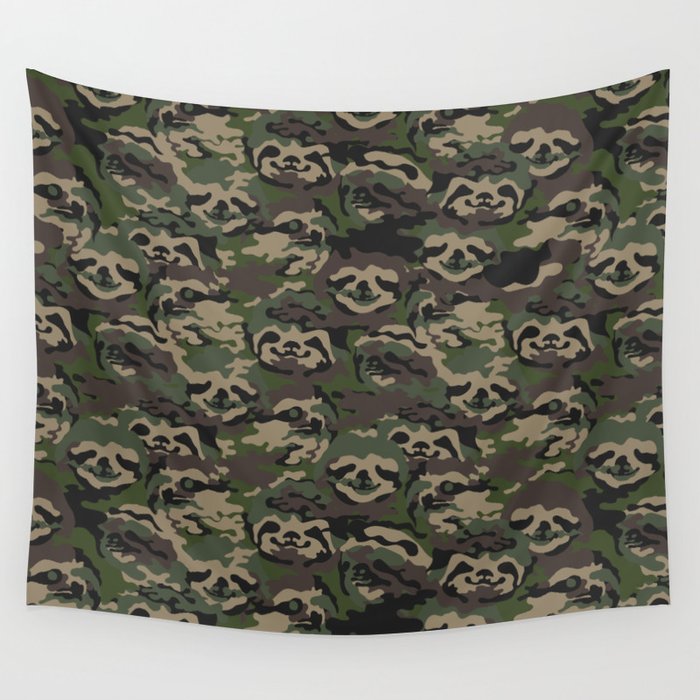 Sloth Camouflage Wall Tapestry