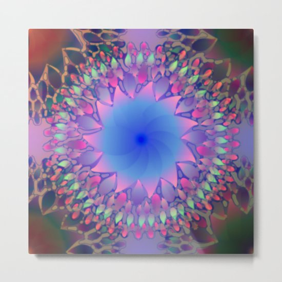 Hippie Starburst Mandala Metal Print