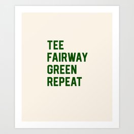 Golf Clubs Balls Cute Funny Tee Fairway Graphic Retirement Art Print