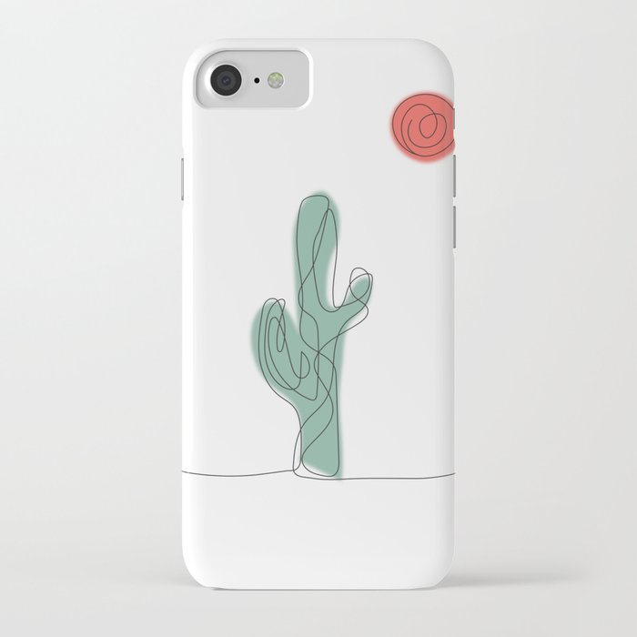 minimal cactus iPhone Case