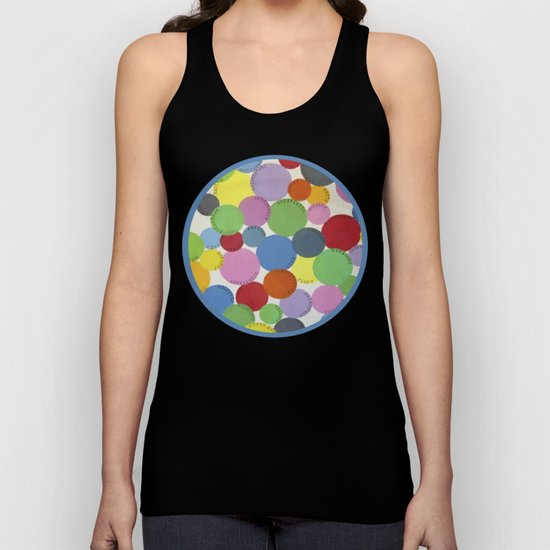 Word Bubbles Blue Unisex Tank Top