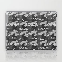  Logan pattern in gray colors and watercolor texture Laptop Skin