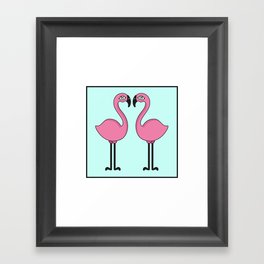 Flamingo's love Framed Art Print