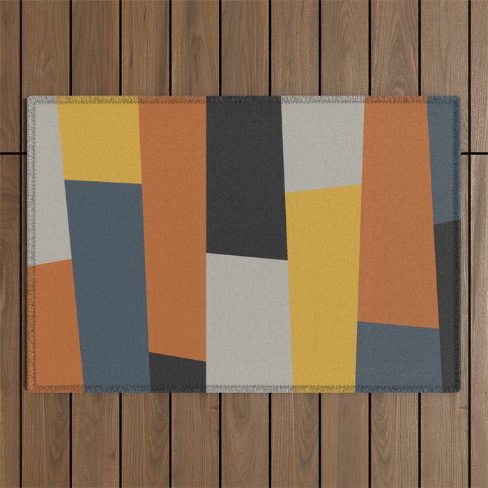 Abstract Shapes 5 pattern retro Outdoor Rug