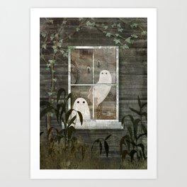 There are ghosts in the window again... Art Print