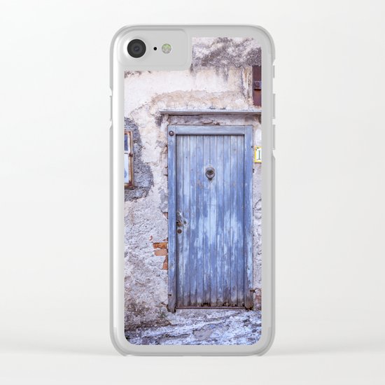 Old Blue Italian Door Clear iPhone Case