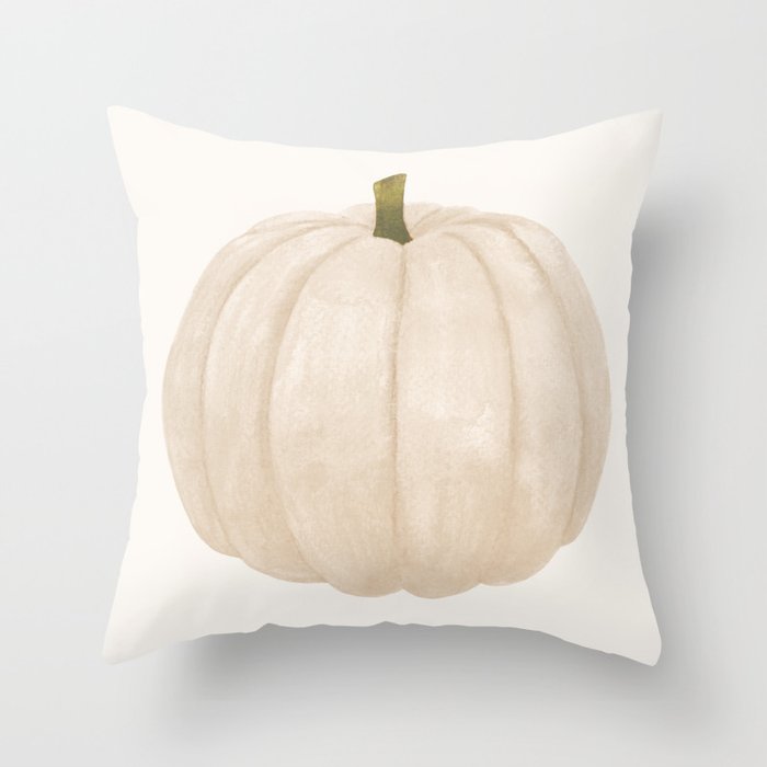 White Pumpkin Throw Pillow