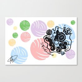 Rainbow Yarn Logo (Light Bg) Canvas Print