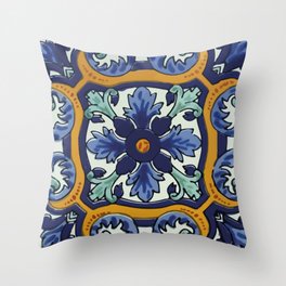 Baroque style mexican elegant talavera tile Throw Pillow