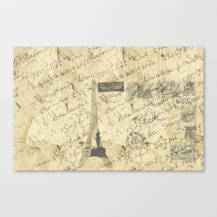 Parisian French Script Canvas Print