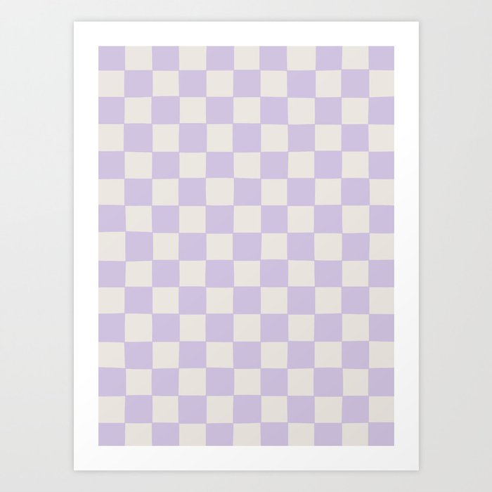 Check Pattern Soft Lilac Art Print