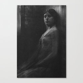Figure study of a woman, 1906 experimental gum bichromate photographic process black and white photograph by Robert Demachy Canvas Print