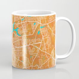 Springfield, MA, USA, Gold, Blue, City, Map Coffee Mug