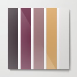 Stripes Pattern No.3 Metal Print | Patterned, Stripespattern, Whiteandplum, Warmbrown, Gray Plumcolor, Patternstriped, Stripesdecoration, Contemporary, Minimal, Colorfulstripes 