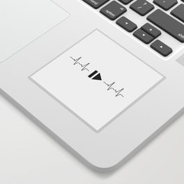 Music and heart pulse Sticker