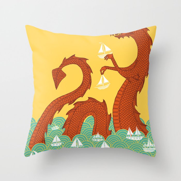 It's a Good Day to be a Sea Monster Throw Pillow