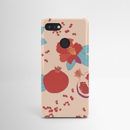 Pomegranate fruit and flower pink and ochre pattern Android Case
