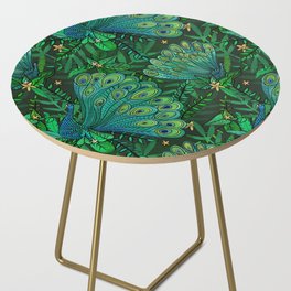 Peacocks in Emerald Forest Side Table