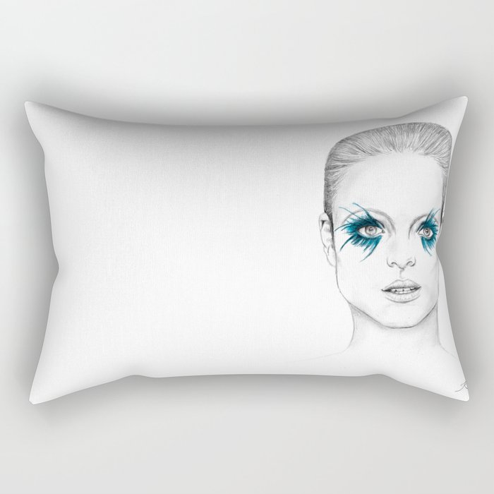 Blue Eyed Girl Rectangular Pillow