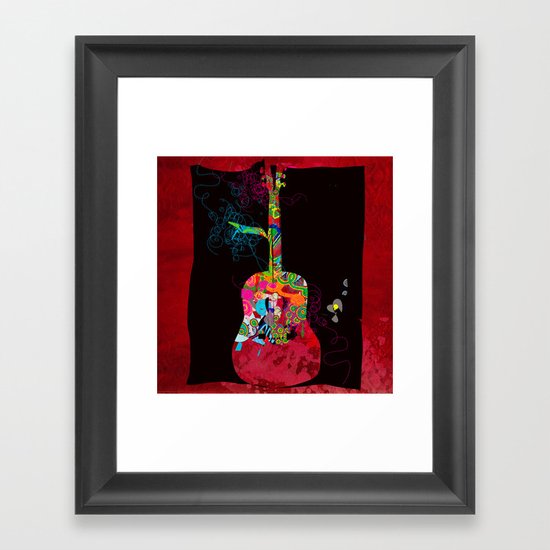 graphic guitar Framed Art Print