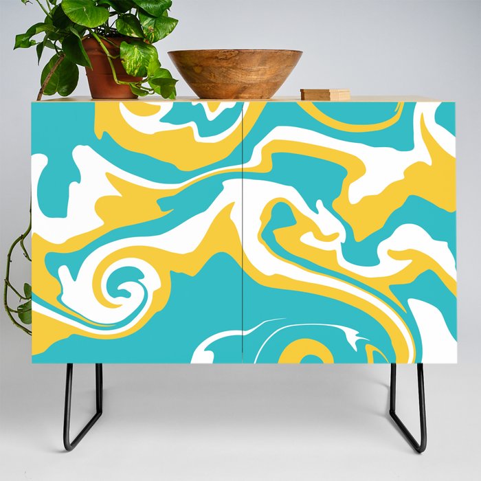 Spill - Turquoise and Yellow Credenza