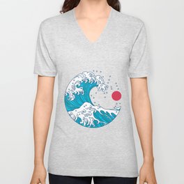 big wave japanese art style V Neck T Shirt