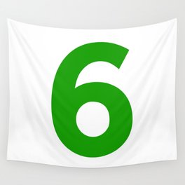 Number 6 (Green & White) Wall Tapestry