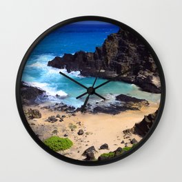 Hidden Hideaway Hawaiian Island Tropical Exotic Beach  Wall Clock