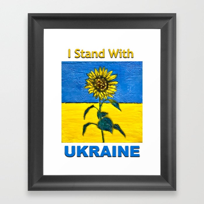 I Stand With Ukraine Wht Framed Art Print