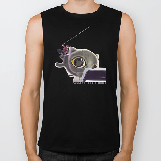 Falling Cat & Hero Biker Tank