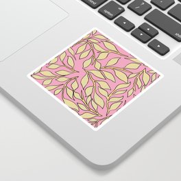 Journal Pattern #2 - pink Sticker | Pattern, Digitalartwork, Indian, Ink Pen, Yellow, Digitalartpattern, Foliage, Digital, Mydigitalartistree, Folkart 