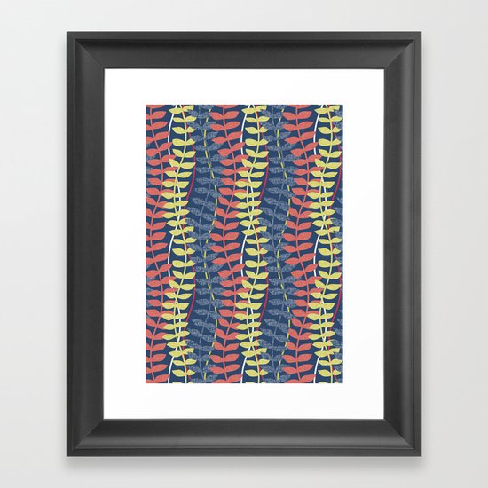 seagrass pattern - blue red yellow Framed Art Print