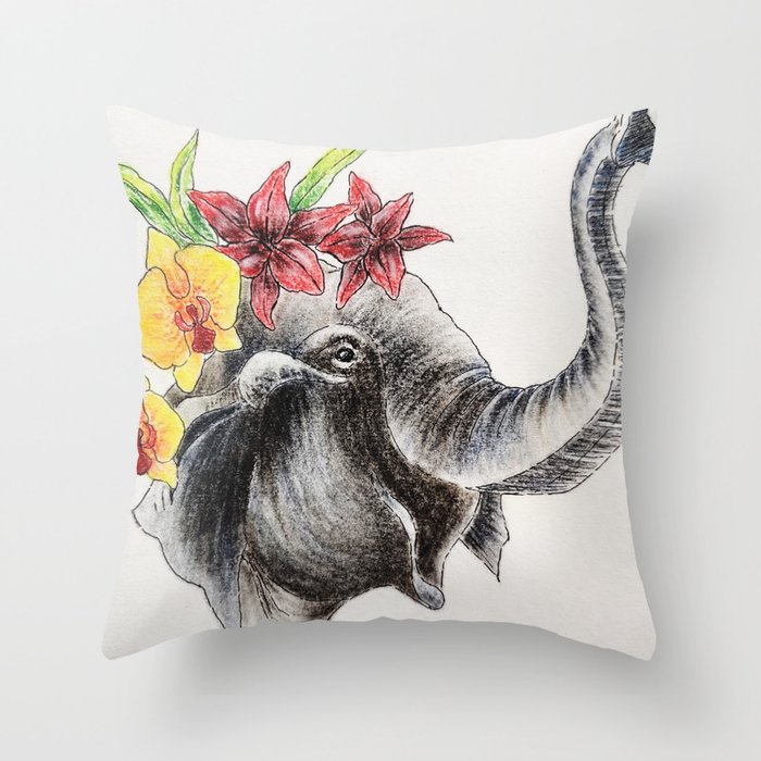 crown of flowers Throw Pillow