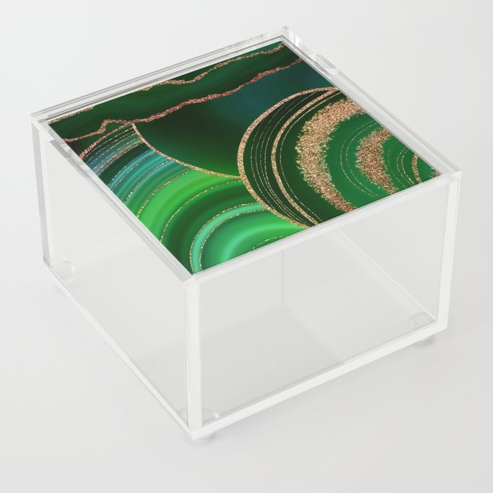 Abstract Luxury Emerald Marble  Acrylic Box