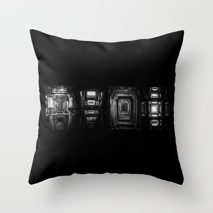 Indian Step Well Composition #1 Throw Pillow