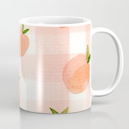 Peach Gingham Coffee Mug