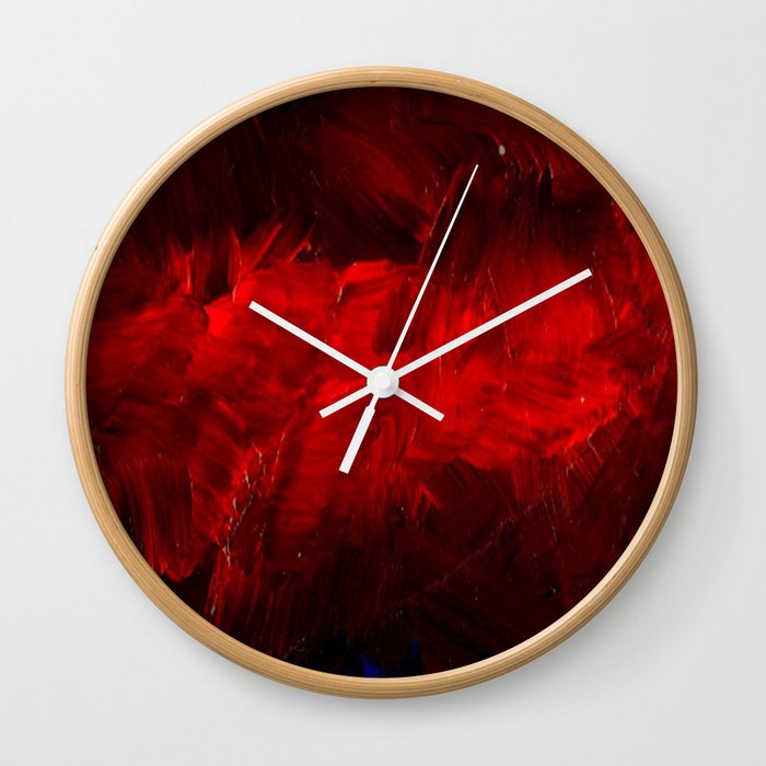 Red And Black Abstract Gothic Glam Chic Wall Clock By Corbinhenry Red And Black Abstract Gothic Glam Chic Wall Clock