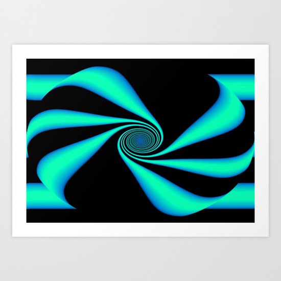 Abstract. Turquoise+Black. Art Print